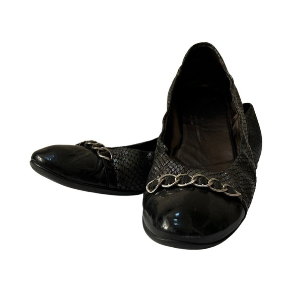 AGL Black Patent & snakeskin flats size 9.5 (40) - Picture 1 of 11